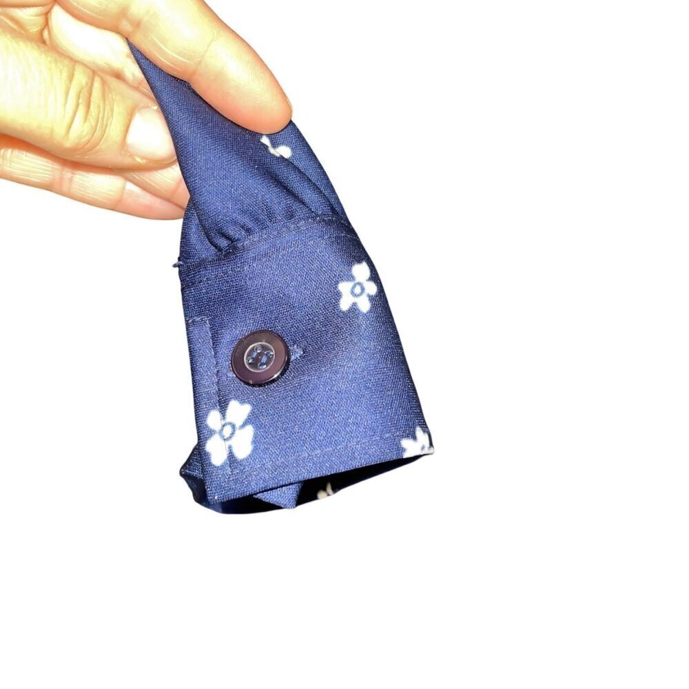 Parade Vintage 1970s Womens Shirt Dress Size Large Blue Floral Maxi Long Sleeve - Picture 6 of 9